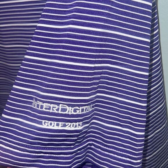 Adidas Men’s ClimaLite purple striped Golf Shirt size L - Picture 7 of 9